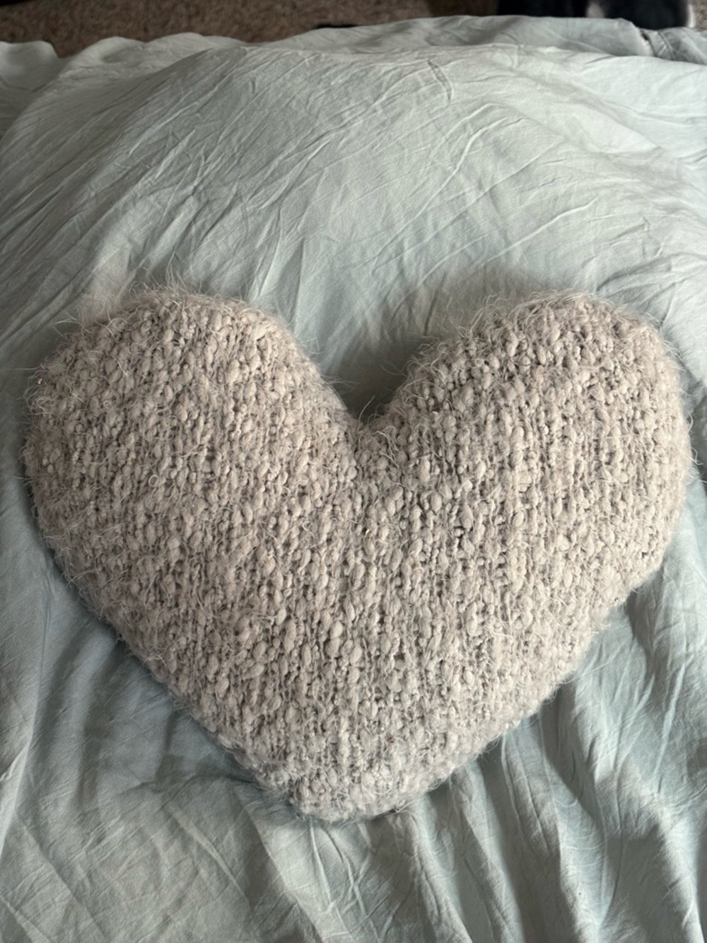 Demdaco Cream Bouclé Heart Accent Pillow- the Giving Collection